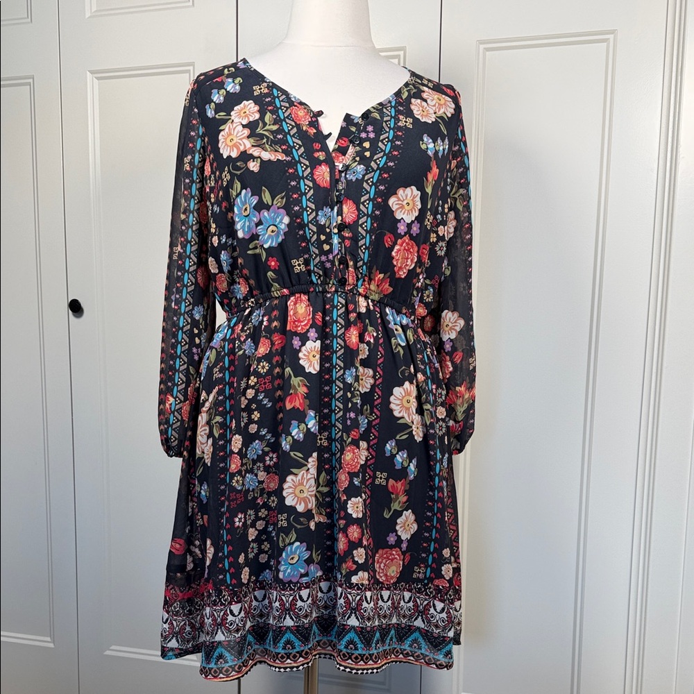 American Rag Multicolor Floral Long Sleeve Dress